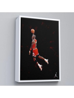Uslucan Alışveriş Ahşap Çerçeveli Michael Jordan TABLO-7751