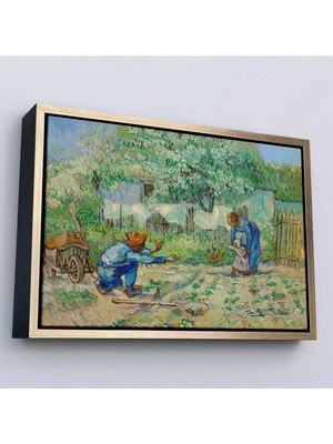 Uslucan Alışveriş Ahşap Çerçeveli Vincent Van Gogh - Millet'den Sonra Ilk Adımlar Tablo - First STEPS-7164