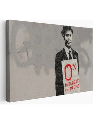Uslucan Alışveriş Banksy % 0 Faiz Oranı Isimli Çalışması Kanvas Tablo / % 0 Interest In PEOPLE-5110
