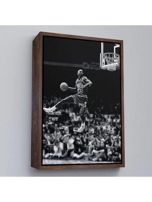 Uslucan Alışveriş Ahşap Çerçeveli Michael Jordan TABLO-7851