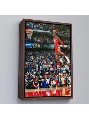 Uslucan Alışveriş Ahşap Çerçeveli Michael Jordan TABLO-7818