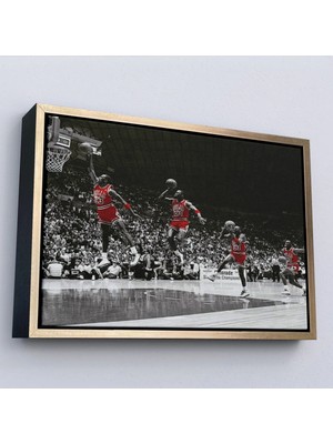 Uslucan Alışveriş Ahşap Çerçeveli Michael Jordan TABLO-7200