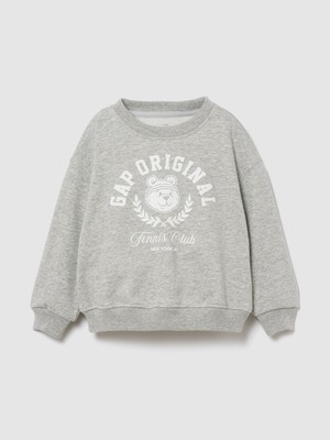 Gap Kız Bebek Gri Vintagesoft Terry Ayı Logo Sweatshirt