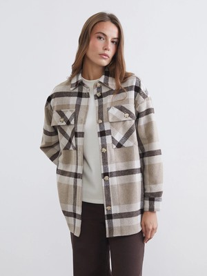 Lc Waikiki Yeni Sezon Ekose Oversize Kadın Gömlek