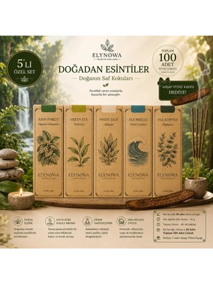 Doğa ve Orman Kokuları Doğal Tütsüler 5X20 Adet - Uzun Süre Kalıcı Odunsu Aromalar