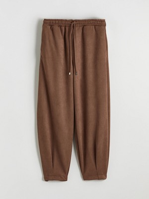 Lc Waikiki Yeni Sezon Beli Lastikli Süet Görünümlü Kadın Jogger Pantolon
