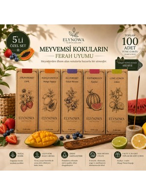 Meyve Kokuları Doğal Tütsüler 5X20 Adet - Uzun Süre Kalıcı Odunsu Aromalar