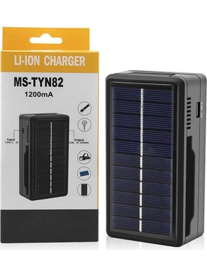 OEM MS-TYN82 Solar Pil Şarj Aleti 2li 1200MAH 18650-26650-16340-14500-AA-AAA