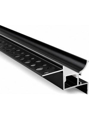 Ledarmy DL2733 Trimless LED Profil Sıva Altı Duvar Yıkama 1 Metre 27X33 mm Siyah Kasa Alüminyum Gömme Lineer LED Kanal Opal Difüzörlü