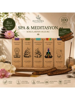 Spa ve Meditasyon Doğal Tütsüler 5X20 Adet - Uzun Süre Kalıcı Odunsu Aromalar