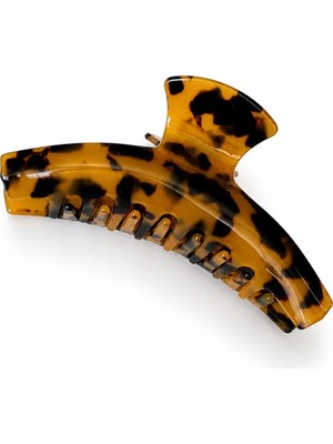 Les Petites Mains Leopar Desenli Kavisli Kemik Asetat Mandal Toka