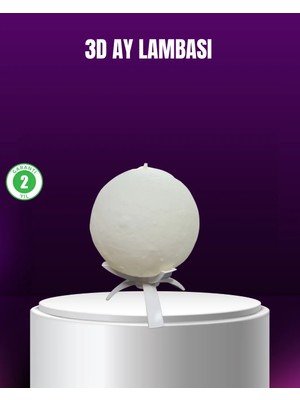Şarjlı 3D Baskılı 16 Renk Ay Lambası Stand