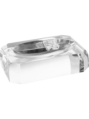 EstoreBox System Cyrstal Bath Accessory Soap Dish Transparent Gümüş Tek Ebat BA2051 008 C1