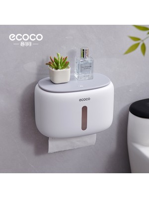 Miecoco Ecoco Duvara Yapışkanlı Adayanıklı Tuvalet Kağıdı Banyo Saklama Kutusu (Yeni)