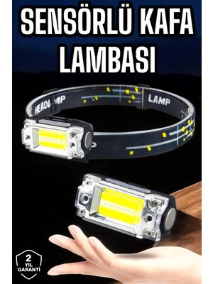 Kafa Lambası El Fenerli Kamp Lambası USB Şarjlı Esnek Lamba