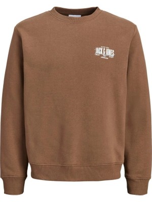 Jack & Jones Jack&jones 12298492 Jjaero Sweat Crew Neck Cocoa Erkek Sweatshirt