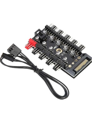 8849 10 Port Fan Power Sata Güç Switch Pwm Çoklayıcı, Sata Power 10 Port Soğutma Fan Splitter Hub, Pc Bilgisayar Soğutma Sistemi Için Kullanılır.