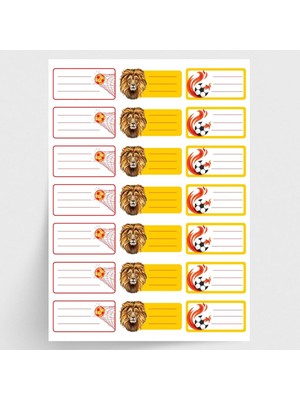 Sarı-Kırmızı Isimlik Okul Etiketi, Sticker Seti, 420 Adet