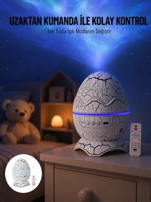 Yumurta Görünümlü Masa ve Gece Lambası Renk Değiştirebilen Projektör