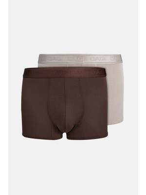 Dagi Gri-Kahve 4210 Desenli Micro Modal Boxer