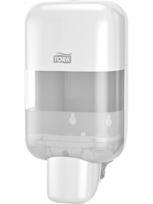 Tork Mini Sıvı Sabun, Köpük Sabun ve Dezenfektan Dispenseri Beyaz S5 Manuel Duvar Tipi (565200)