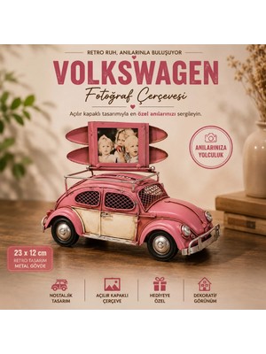 Dekoratif Metal Volkswagen Fotoğraf Çerçeveli Model | El Yapımı Retro Dekor