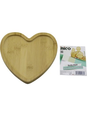 Artisan Cappadocia Kalp Model Ahşap Bambu Servis Sunum Tepsi - Tahtası 20.5 x 19.5 x 1.4cm (5639)