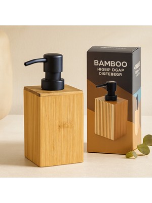 Bambu Sıvı Sabunluk (Siyah Pompa) 7 x 11.5 cm