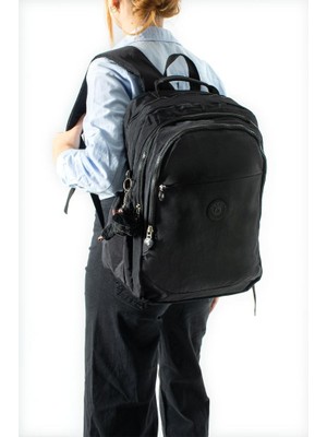 Baginn Unisex Klinkır Okul Çantası Lise Ortaokul Üniversite Sırt Çantası 40*30 cm Hafif Kumaş Çok Cepli 3k