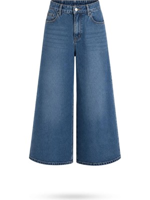 5in1Canpolat Mavi Beli Lastikli Tensel Jean