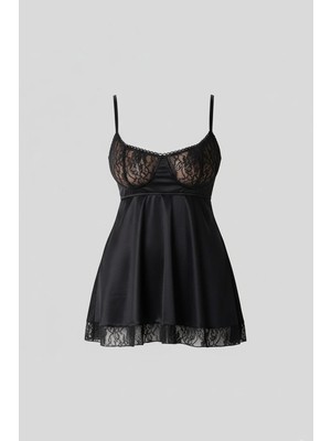 C&city Dantel Detay Babydoll Siyah