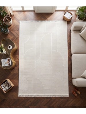 Merinos Elegance Serisi %100 Akrilik Pinterest Bohem Desenli Salon Oturma Odası Halısı Dokuma Makine Halısı  Krem 74425-60