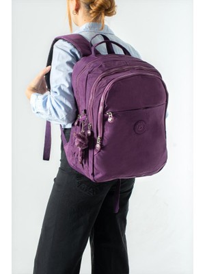 Baginn Unisex Klinkır Okul Çantası Lise Ortaokul Üniversite Sırt Çantası 40*30 cm Hafif Kumaş Çok Cepli 3k