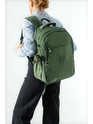 Baginn Unisex Klinkır Okul Çantası Lise Ortaokul Üniversite Sırt Çantası 40*30 cm Hafif Kumaş Çok Cepli 3k