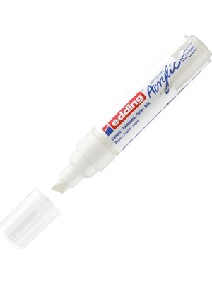 Misda Store 5000 Akrilik Kalem Geniş - Beyaz - 1 Su Geçirmez Akrilik Markör - Kesik Ucu 5-10 mm