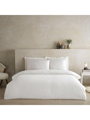 EstoreBox Linens x Tencel™ Lyocell King Nevresim Kılıfı Beyaz