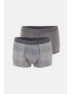 Dagi Gri Desenli Micro Modal Boxer