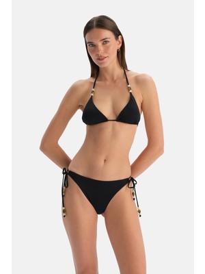 Dagi Siyah Spagetti Bikini Alt