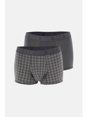 Dagi Antrasıt 4210 Desenli Micro Modal Boxer