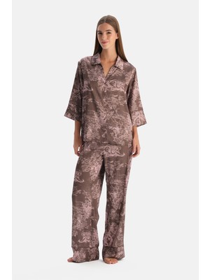 Dagi Multicolor Truvakar Kollu Dokuma Gömlek Pijama Takımı