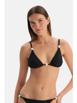 Dagi Siyah Üçgen Bikini Üst