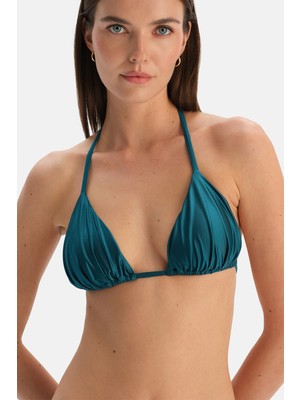 Dagi Petrol Mavi Üçgen Küçük Bikini Üst