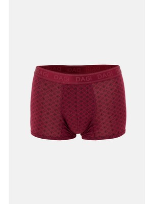 Dagi Bordo Desenli Micro Modal Boxer
