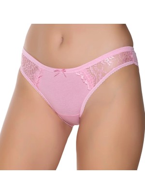 Gümüş 6017 12'li Kadın Likralı Ince Bel Çift Yanı Dantelli Bikini