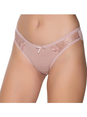 Gümüş 6017 12'li Kadın Likralı Ince Bel Çift Yanı Dantelli Bikini