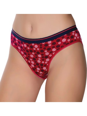 Gümüş 6018 12'li Kadın Likralı Kemer Lastikli Baskılı Bikini