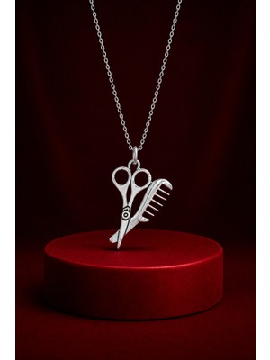 Alaja Silver Makas Parlak Unisex Tasarım 925 Ayar Gümüş Kolye