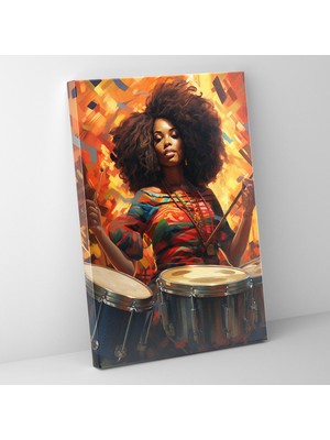 Popcasso Afro Temalı Duvar Tablosu Kanvas Sanatı