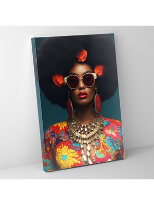Popcasso Afro Temalı Kanvas Tablo