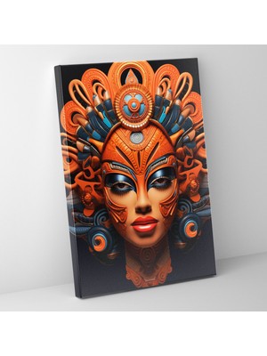 Popcasso Afrika Maskeleri Sanatı ile Afro Maskesi Dekoratif Kanvas Tablo